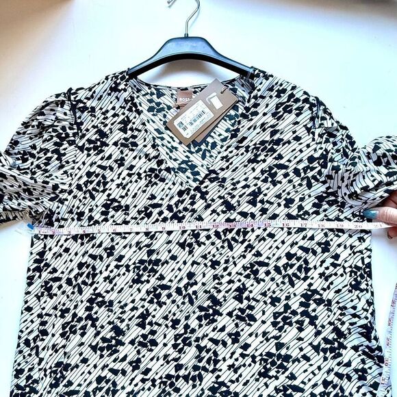 NWT BOSS Baluta confetti print silk popover blouse Size 6 - Picture 12 of 15